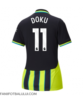 Manchester City Jeremy Doku #11 Tricou Fotbal Replică 2024-25 Femei Deplasare